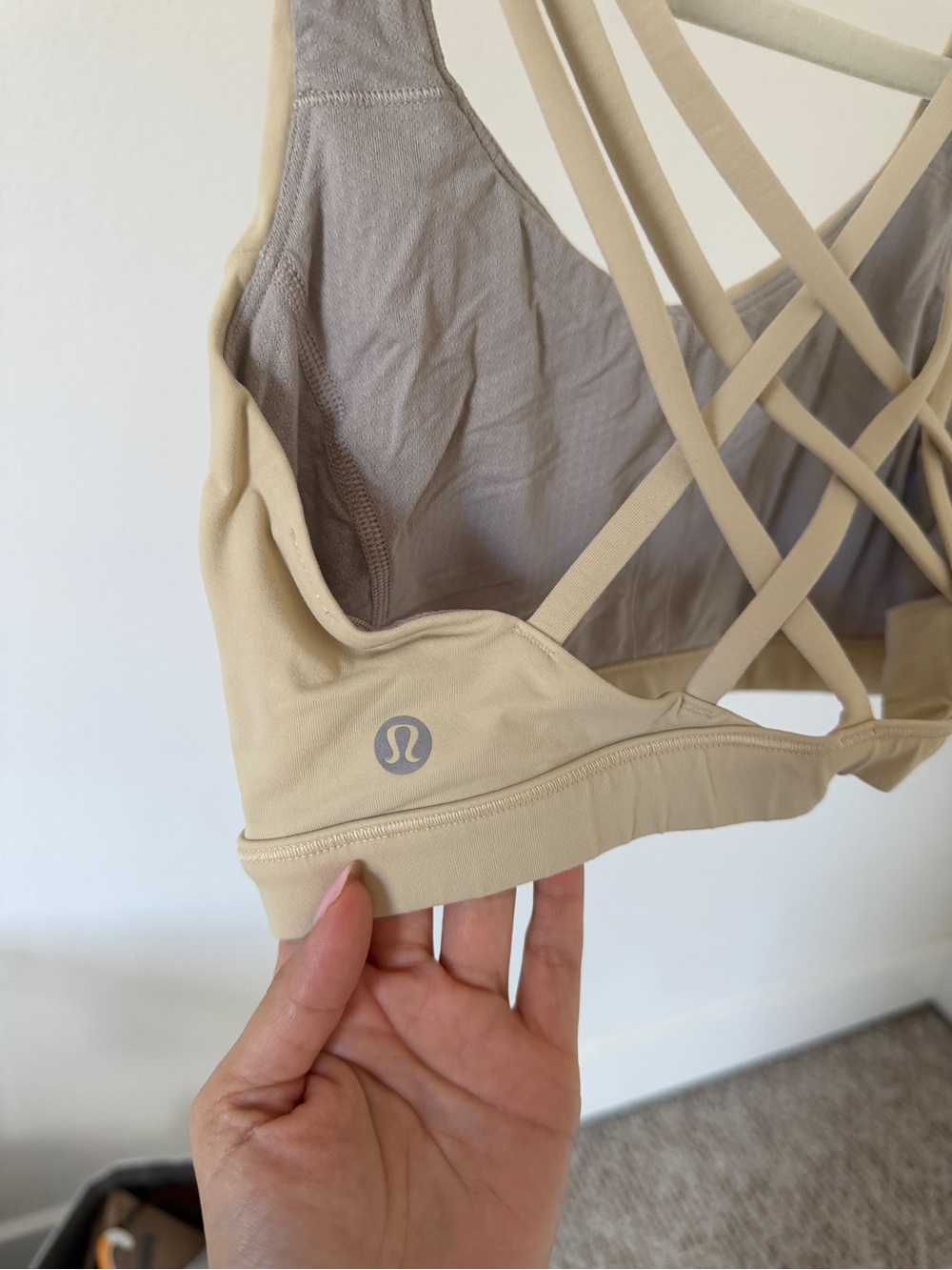 lululemon athletica Strappy Light Support Sports Bra — Beige